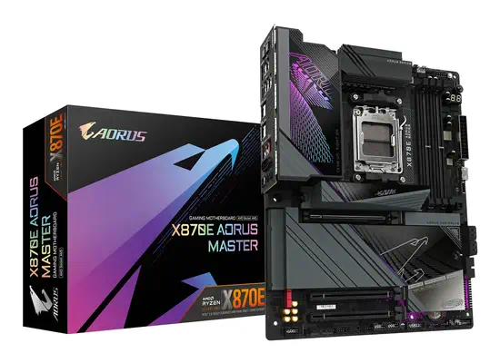 X870E AORUS MASTER Carte Mère - Prend en charge les processeurs AMD Ryzen 9000, 16+2+2 phases VRM nu - Gigabyte - Carte mère - visuel 1