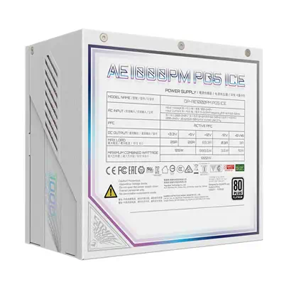 AORUS ELITE P1000W ICE Alimentation - PCIe 5.0, 80 PLUS Platinum, Conception entièrement modulaire,  - Gigabyte - Boitier d'alimentation - visuel 7