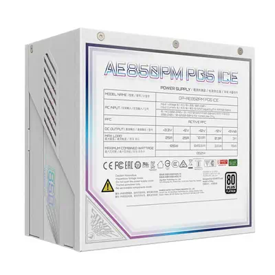 AORUS ELITE P850W ICE Alimentation - PCIe 5.0, 80 PLUS Platinum, Conception entièrement modulaire, V - Gigabyte - Boitier d'alimentation - visuel 3
