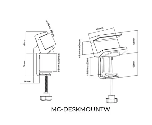 Microconnect MC-DESKMOUNTW non classé - Rack et Armoire - visuel 3