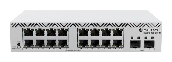 Mikrotik CSS318-16G-2S+IN commutateur réseau Géré Gigabit Ethernet (10/100/1000) Blanc - Switchs et Hubs - visuel 1