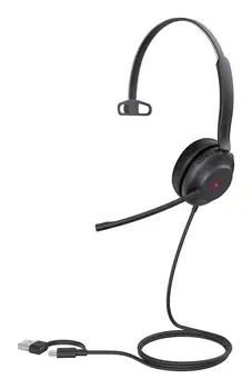 Revendeur officiel Yealink UH37 Mono UC Casque Avec fil Arceau Bureau/Centre d'appels USB Type-C / USB Type-A Noir