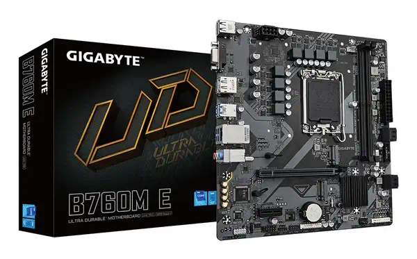B760M E Carte mère - Compatible avec les processeurs Intel Core 14ᵉ génération, VRM 6+1+1 phases, ju - Gigabyte - visuel 1