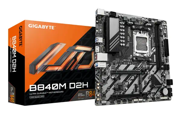 B840M D2H Carte mère - Processeurs AMD Ryzen 9000, VRM 5+2+2 phases, jusqu'à 7600 MHz DDR5, 1xPCIe 4 - Gigabyte - visuel 1