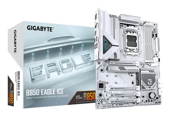 B850 EAGLE ICE Carte Mère – Processeurs AMD Ryzen série 9000, VRM numérique 8+2+2 phases, jusqu’à 82 - Gigabyte - Carte mère - visuel 1