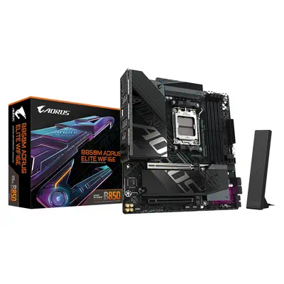 B850M AORUS ELITE WIFI6E Carte mère - Processeurs AMD Ryzen série 9000, VRM numérique 12+2+2 phases, - Gigabyte - visuel 1