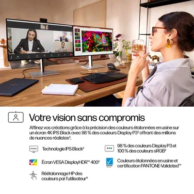 Écran de conférence 4K HP Series 7 Pro 27 pouces - 727pm Sans PVC - Ecran Ordinateur - visuel 5