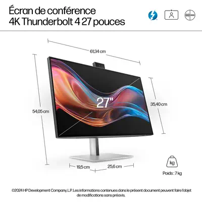 Écran pour conférence 4K HP Series 7 Pro 27 pouces - 727pm - Ecran Ordinateur - visuel 7