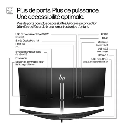 Écran pour visioconférence WQHD USB-C HP Series 5 Pro 34 pouces – HP 534pm - Ecran Ordinateur - visuel 4