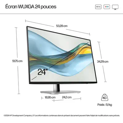 Écran WUXGA 24 pouces HP Series 5 Pro - 524pn - Ecran Ordinateur - visuel 8
