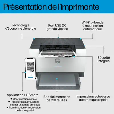 Imprimante HP LaserJet M209dw HP - visuel 1 - hello RSE - Impression recto-verso automatique la plus rapide de sa catégorie
