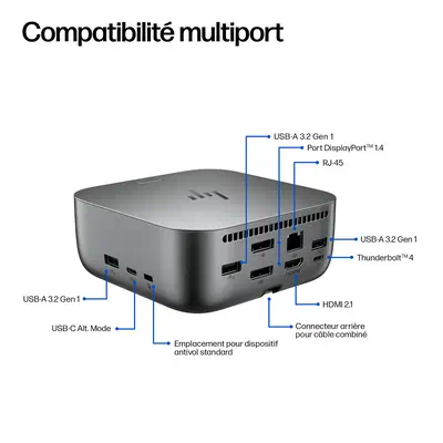 Station d’accueil HP Thunderbolt 4 G6 100 W - Station d'accueil pour portable - visuel 5