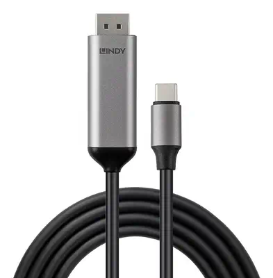 Lindy 43504 câble vidéo et adaptateur 2 m USB Type-C DisplayPort Gris - Connectique - visuel 2