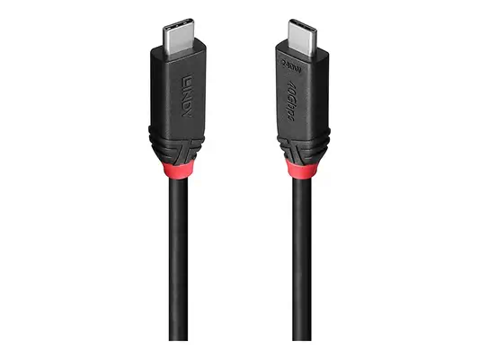 LINDY 0.5m USB4 240W Type C Cable Black Line - Lindy - Câble USB - visuel 1