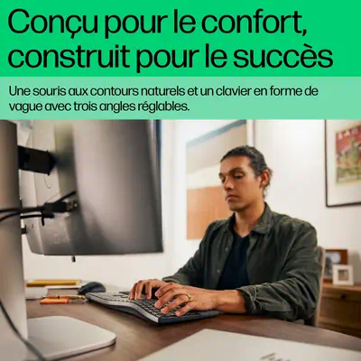 Ensemble clavier et souris double mode HP 680 Comfort - Pack Clavier, souris - visuel 4
