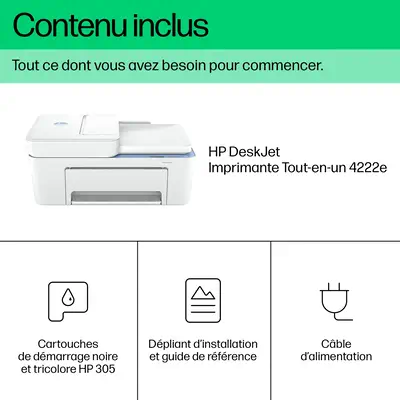 DeskJet 4222e Sans fil All-in-One Couleur Imprimante, Instant Ink; Copieur, Scanner - HP - Impression - visuel 6