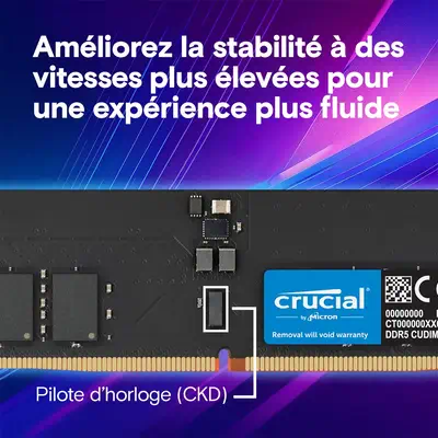 Crucial CT32G64C52CU5 module de mémoire 32 Go 1 x 32 Go DDR5 6400 MT/s 288-pin DIMM - Mémoire - visuel 4