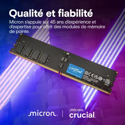 Crucial CT32G64C52CU5 module de mémoire 32 Go 1 x 32 Go DDR5 6400 MT/s 288-pin DIMM - Mémoire - visuel 5