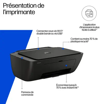 DeskJet 2920 Sans fil All-in-One Couleur Imprimante, Instant Ink - HP - Impression - visuel 3