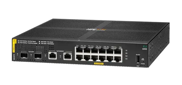 Aruba Networking CX 6000 12p 10M/100M/1G Class4 PoE 2p SFP 1G 139W Switch - HP - Switchs et Hubs - visuel 2