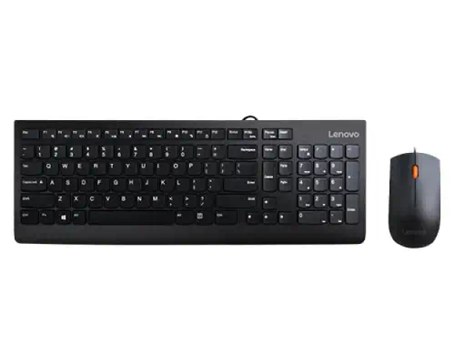 Lenovo 300 clavier Souris incluse Universel USB QWERTY Anglais américain Noir - Pack Clavier, souris - visuel 1