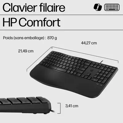 HP 485 Comfort Wired Keyboard - Clavier - visuel 3