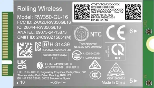 HP 4G LTE-Advanced Pro Cat16 WWAN Interne - Carte Réseau - visuel 1