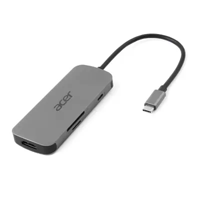 Acer 7in1 Type C Dongle Avec fil USB 3.2 Gen 1 (3.1 Gen 1) Type-C Argent - Station d'accueil pour portable - visuel 2