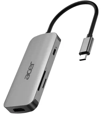 Acer 7in1 Type C Dongle Avec fil USB 3.2 Gen 1 (3.1 Gen 1) Type-C Argent - Station d'accueil pour portable - visuel 3