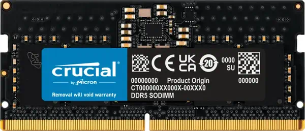 Crucial CT8G56C46S5T module de mémoire 8 Go 1 x 8 Go DDR5 262-pin SO-DIMM ECC - Mémoire - visuel 1