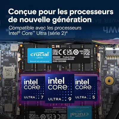 Crucial CT32G64C52CS5 module de mémoire 32 Go 1 x 32 Go DDR5 6400 MT/s 262-pin SO-DIMM - Mémoire - visuel 3