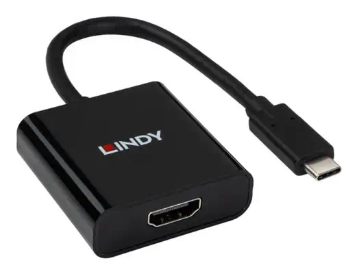 Lindy 43438 câble vidéo et adaptateur 0,15 m USB Type-C HDMI Noir - Connectique - visuel 3