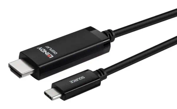 Lindy 43436 câble vidéo et adaptateur 5 m USB Type-C HDMI Noir - Connectique - visuel 5