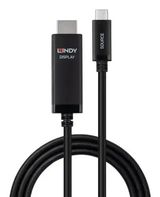 Lindy 43435 câble vidéo et adaptateur 3 m USB Type-C HDMI Noir - Connectique - visuel 5