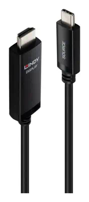 Lindy 43433 câble vidéo et adaptateur 1 m USB Type-C HDMI Noir - Connectique - visuel 4