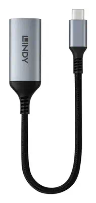 Lindy 43426 câble vidéo et adaptateur 0,15 m USB Type-C DisplayPort Gris, Noir - Connectique - visuel 2