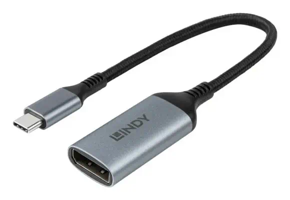 Lindy 43426 câble vidéo et adaptateur 0,15 m USB Type-C DisplayPort Gris, Noir - Connectique - visuel 4