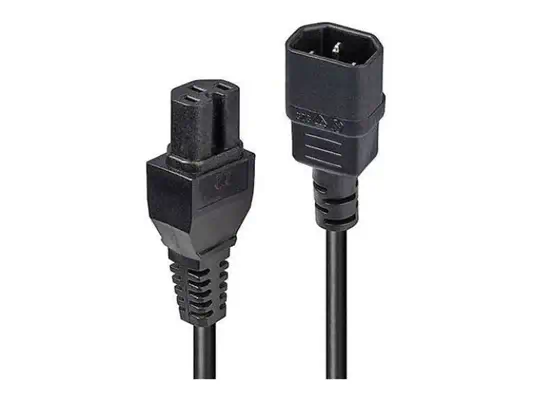LINDY 1m C14 to C15 Hot Condition Power Cable Black - Lindy - Câbles d'alimentation - visuel 1