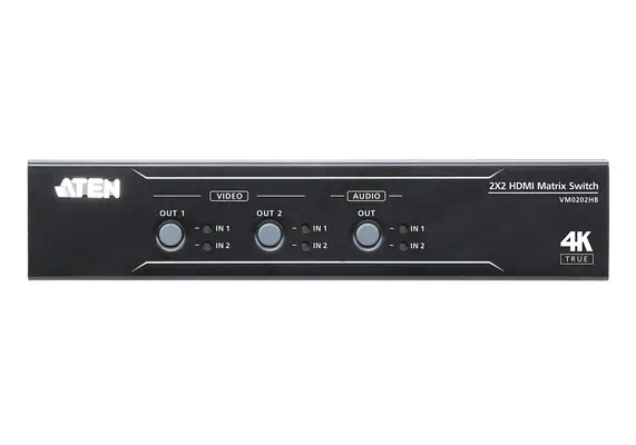 Commutateur matriciel HDMI True 4K 2 x 2 avec Désembeddeur audio - ATEN - Accessoire Affichage - visuel 3