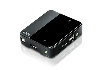 Meilleur prix Commutateur KVM DisplayPort/audio USB 2 ports (4K pris en charge et câbles inclus)