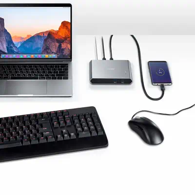Commutateur de station d'accueil 2 ports USB-C Gen 1 avec transfert de l’alimentation - ATEN - Accessoire Réseau - visuel 8