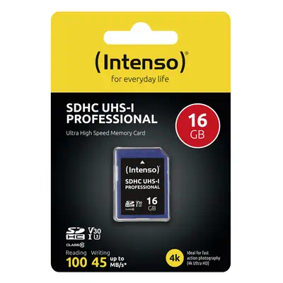 Intenso 16GB SDHC 16 Go UHS-I Classe 10 - Carte Mémoire - visuel 2