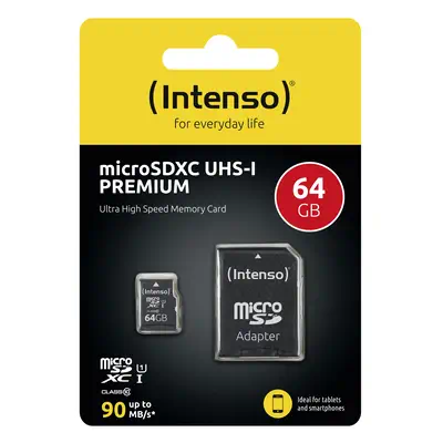 Intenso 3423490 mémoire flash 64 Go MicroSDXC UHS-I Classe 10 - Carte Mémoire - visuel 2