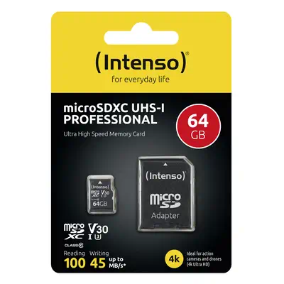 Intenso 3433490 mémoire flash 64 Go MicroSDXC UHS-I Classe 10 - Carte Mémoire - visuel 4
