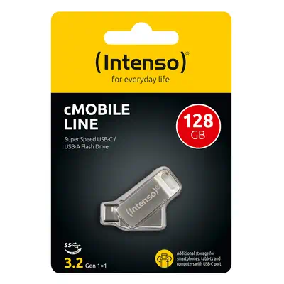 Intenso cMobile Line lecteur USB flash 128 Go USB Type-A / USB Type-C 3.2 Gen 1 (3.1 Gen 1) Argent - Clé USB - visuel 3