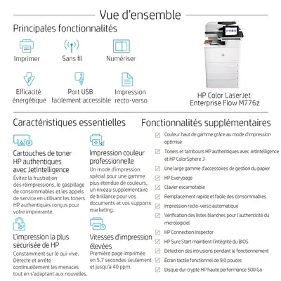 Imprimante multifonction HP Color LaserJet Enterprise Flow M776z - Multifonctions Laser - visuel 1