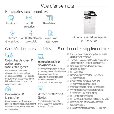 Imprimante multifonction HP Color LaserJet Enterprise M776dn - Multifonctions Laser - visuel 7