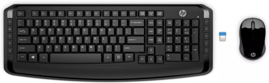 Revendeur officiel Pack Clavier, souris HP Wireless Keyboard and Mouse 300 FR