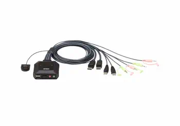 Offre Commutateur KVM câble DisplayPort USB 2 ports avec sélecteur de port distant