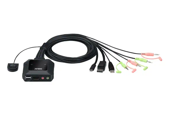 ATEN Commutateur KVM hybride DisplayPort 2 ports USB-C - Accessoire Réseau - visuel 1